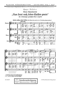 Nun freut euch lieben Christen gmein (1935) -Kleine Liedmotette- by Distler Hugo for Mixed Choir