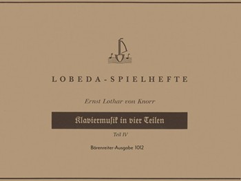Klaviermusik IV by Knorr Ernst-Lothar for Piano