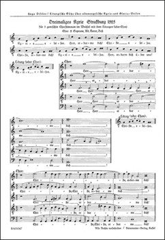 dreimaliges Kyrie StraSburg 1525 (Liturg[1stgCh] SSATB) / neunmaliges Kyrie magnae Deus potentiae 1 by Distler Hugo for Mixed Choir