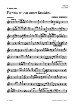 Furwahr er trug unsere Krankheit BuxWV 31 -Passionskantate- (Behold he bore all our infirmities) by Buxtehude Dietrich for