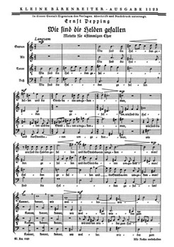 Wie sind die Helden gefallen -Motette- by Pepping Ernst for Mixed Choir