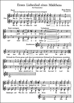 Erstes Liebeslied eines Madchens (Was im Netze? Schau einmal!) (aus "Morike-Chorliederbuch" op. 19) by Distler Hugo for ASolo/fema