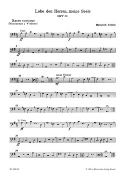 Konzert "Lobe den Herrn meine Seele" SWV 39 -Psalm 103- (aus "Psalmen Davids") by Schutz Heinrich for