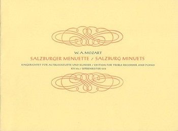 Salzburger Menuette KV 65a -seven Menuette fur Blockflote und Tasteninstrument eingerichtet- by Mozart Wolfgang Amadeus for Recorder-A