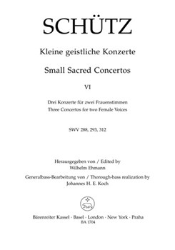 Kleine geistliche Konzerte Heft 6 by Schutz Heinrich for 2 Female v