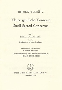 Kleine geistliche Konzerte Heft 7 by Schutz Heinrich for BSolo/Bc