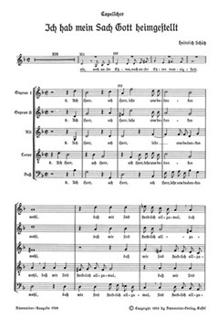 Kleine geistliche Konzerte Heft 10 SWV 305 -Ich hab mein Sach Gott heimGestellt- by Schutz Heinrich for 2SSolo/ASo