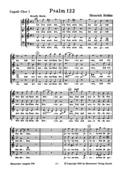 Psalms Of David #122 Chorus Pts by Schutz Heinrich for SATB