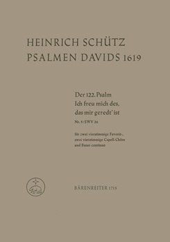 Psalms Of David #122 Full Score by Schutz Heinrich for Full Score