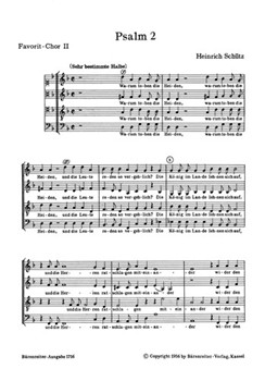 Warum toben die Heiden fur 2 Favoritchore 2 Capellchore und Basso continuo SWV 23 -Psalm 2- (aus "P by Schutz Heinrich for 4Mixed cho