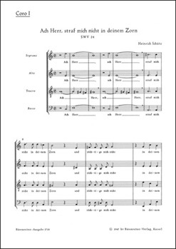 Psalms Of David #6 Choral Score by Schutz Heinrich for SATB