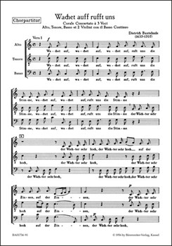 Wachet auf ruft uns die Stimme BuxWV 101 -Choralkantate- by Buxtehude Dietrich for Mixed Choir