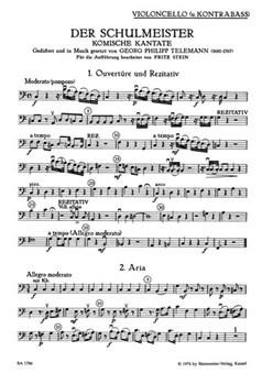 Der Schulmeister -Komische Kantate- by Telemann Georg Philipp for