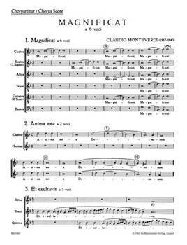 Magnificat -LobGesang der Maria- by Monteverdi Claudio for Mixed Choir