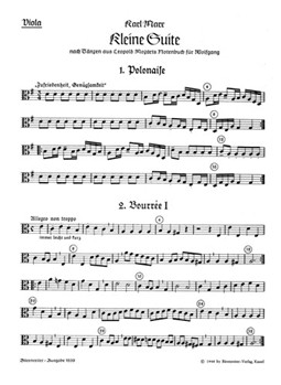 Kleine Suite nach Tanzen aus Leopold Mozarts Notenbuch fur Wolfgang by Marx Karl for