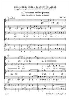 Two Motets SWV 61/62 (Motet nos. 9 and 10 from "Cantiones sacrae 1625") by Schutz Heinrich for Mixed Choir
