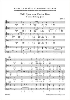 Two Motets SWV 69/70 (Motets No. 17 and 18 from "Cantiones sacrae 1625") by Schutz Heinrich for Mixed Choir
