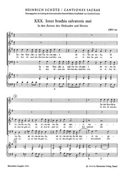 Inter brachia salvatoris mei Nr. 30 SWV 82 -Motette- (aus "Cantiones sacrae" (1625)) by Schutz Heinrich for Mixed Choir