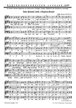 Den geboren hat ein Magd - Vom Himmel hoch o Englein kommt (1937) -zwei Liedsatze- by Distler Hugo for Mixed Choir