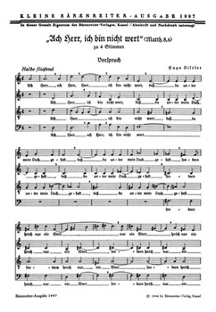 Ach Herr ich bin nicht wert (1937) -Motette- by Distler Hugo for Mixed Choir