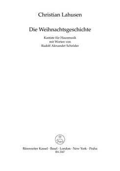 Die WeihnachtsGeschichte -Kantate- by Lahusen Christian for Ch/recorde