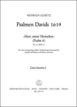 "Herr unser Herrscher" fur zwei vierstimmige Chore funfstimmige Instrumental-Capella ad lib. und B by Schutz Heinrich for 2Mixed cho