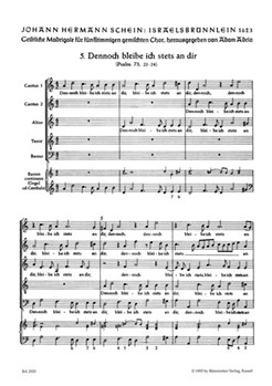 Dennoch bleibe ich stets an dir Nr. 5 -Motette- (aus "Israelsbrunnelin") by Schein Johann Hermann for Mixed Choir