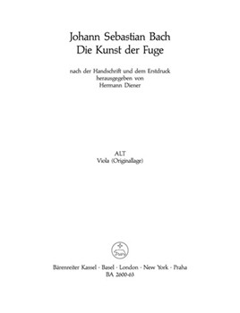 The Art of Fugue BWV 1080 -Viola part ( version for viola da gamba quartet)- (Edition according to t by Bach Johann Sebastian for