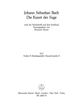 The Art of Fugue BWV 1080 -Violin II part (version for string quartet)- (Edition according to the au by Bach Johann Sebastian for