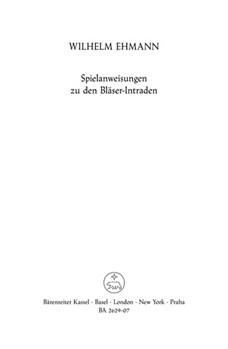 Blaser-Intraden zum Wochenlied (1951/1955) (Spielanweisungen) by for