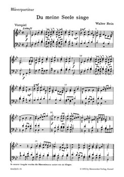 Du meine Seele singe -Choralkantate- by Rein Walter for Mixed Choir