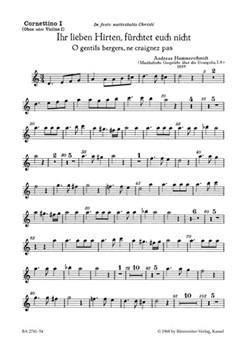 Ihr lieben Hirten furchtet euch nicht - O gentils bergers ne craignez paz fur 4 gemischte Stimmen by Hammerschmidt Andreas for