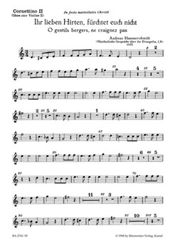 Ihr lieben Hirten furchtet euch nicht - O gentils bergers ne craignez paz fur 4 gemischte Stimmen by Hammerschmidt Andreas for