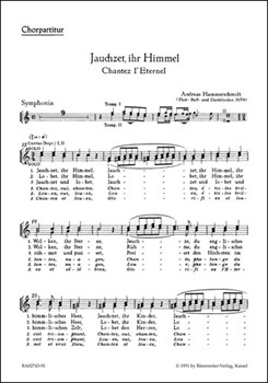 Jauchzet ihr Himmel - Chantez l'Eternel -Kantate- (aus "Fest- BuS- und Danklieder") by Hammerschmidt Andreas for Mixed Choir