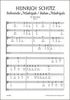Selve beate se sospirando - Gluckliche Haine SWV 3 -Italienisches Madrigal Nr. 3- by Schutz Heinrich for Mixed Choir