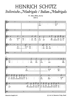 Alma afflitta che fai? - Seel in Noten SWV 4 -Italienisches Madrigal Nr. 4- by Schutz Heinrich for Mixed Choir
