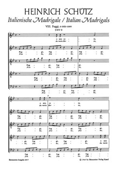 Fuggi fuggi o mio core - Fliehe fliehe du mein Herze SWV 8 -Italienisches Madrigal Nr. 8- by Schutz Heinrich for Mixed Choir
