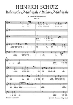 Fiamma ch'allaccia - Brand der entfesselt SWV 10 -Italienisches Madrigal Nr. 10- by Schutz Heinrich for Mixed Choir