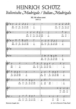 Mi saluta costei - Mich begruSet die Holde SWV 12 -Italienisches Madrigal Nr. 12- by Schutz Heinrich for Mixed Choir