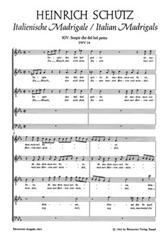 Sospir che del bel petto - Du Hauch der sich dem Busen SWV 14 -Italienisches Madrigal Nr. 14- by Schutz Heinrich for Mixed Choir