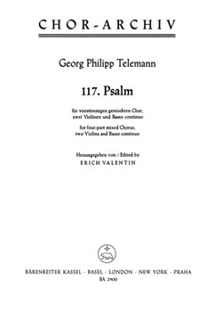 Laudate Jehovam "Auf! Lobet den Herren" (Psalm no. 117) by Telemann Georg Philipp for Mixed Choir