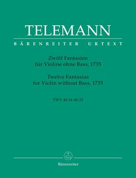12 Fantasias For Violin by Telemann Georg Philipp for Violin Sol