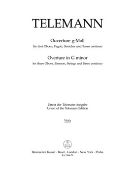 Ouverture fur drei Oboen Fagott Streicher und Basso continuo g-Moll TWV 55:g4 by Telemann Georg Philipp for