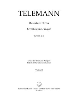 Ouverture fur two Cornes de chasse two Oboen (Fagotte) Streicher und Basso continuo D-Dur TWV 55:D by Telemann Georg Philipp for