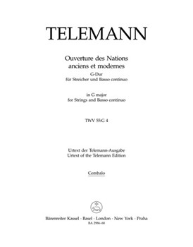 Ouverture des Nations anciens et modernes fur Streicher und Basso continuo G-Dur TWV 55:G4 by Telemann Georg Philipp for