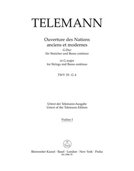 Ouverture des Nations anciens et modernes fur Streicher und Basso continuo G-Dur TWV 55:G4 by Telemann Georg Philipp for