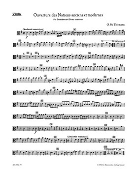Ouverture des Nations anciens et modernes fur Streicher und Basso continuo G-Dur TWV 55:G4 by Telemann Georg Philipp for
