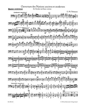 Ouverture des Nations anciens et modernes fur Streicher und Basso continuo G-Dur TWV 55:G4 by Telemann Georg Philipp for