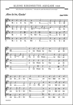 Ehre sei dir Christe -Schlussabschnitt der Motette "Das ist je gewisslich wahr"- (Nr. 8 aus "Geistli by Distler Hugo for Mixed Choir
