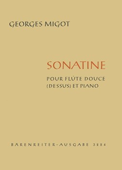 Sonatine fur Sopranblockflote und Klavier (1955) by Migot Georges for Recorder-S